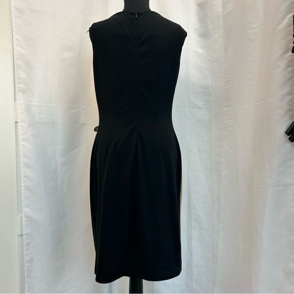 LAUREN Ralph Lauren camel tan brown black sleeveless buckle dress Sz 8 - Picture 4 of 15